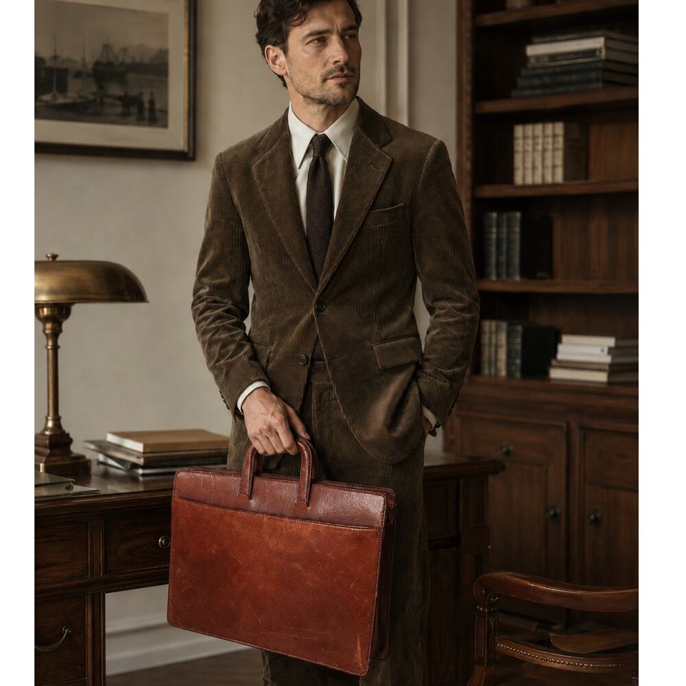 Firenze Leather Drop Handle Triple Section For Men